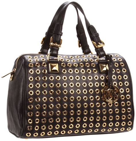 michael kors grommet satchel|michael michael kors grayson grommet large top zip satchel black.